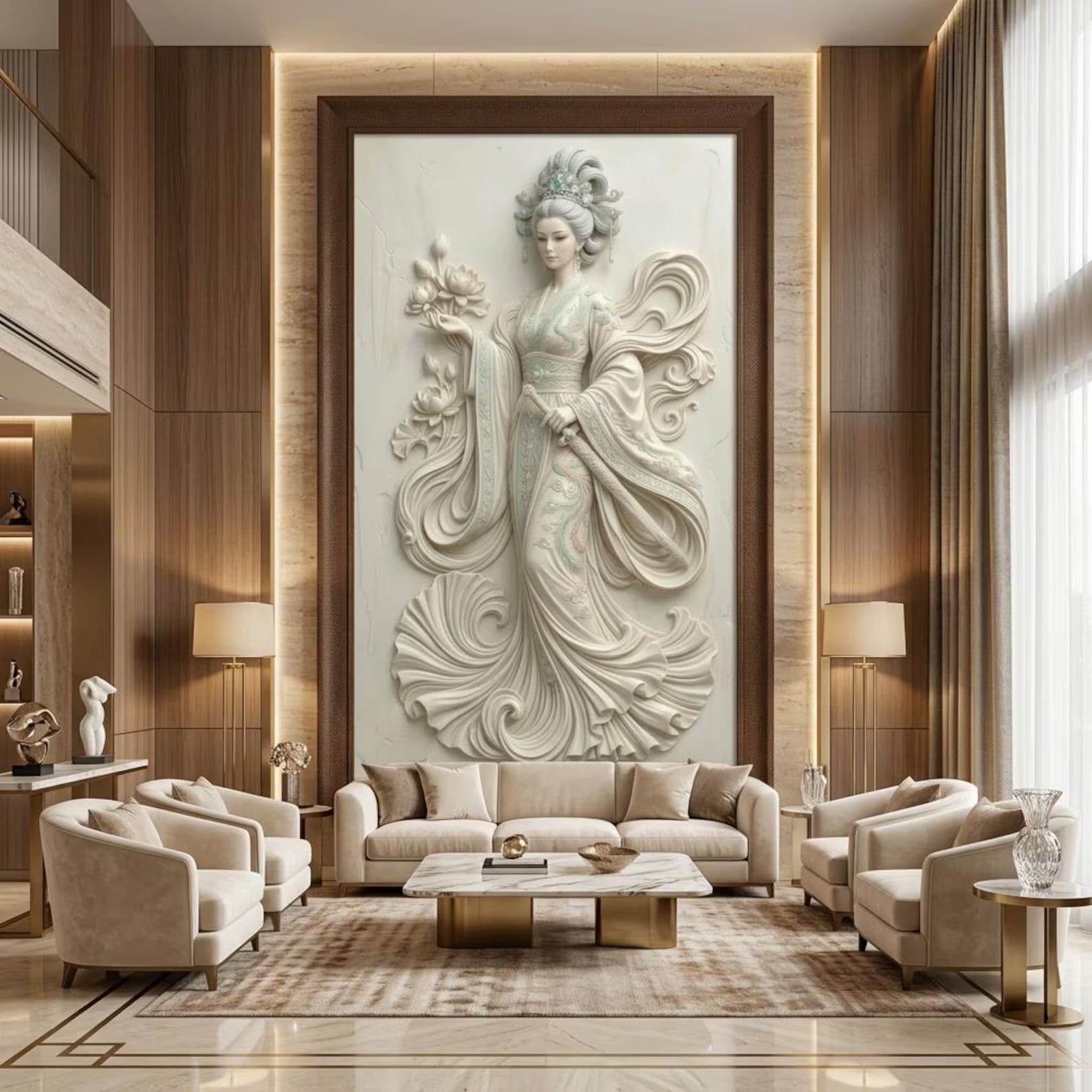 Goddess Bas Relief Wall Art /  Digital Prints