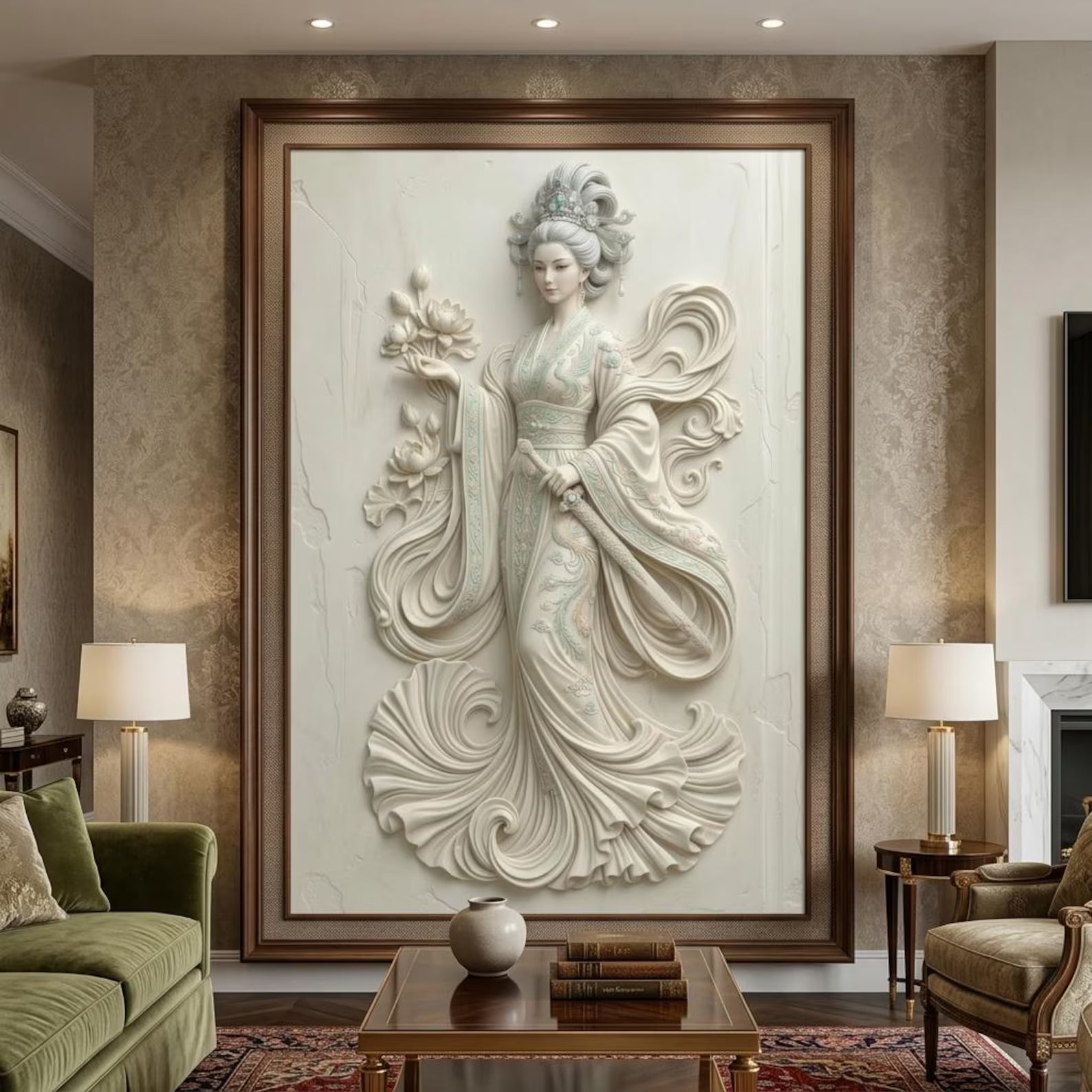 Goddess Bas Relief Wall Art /  Digital Prints